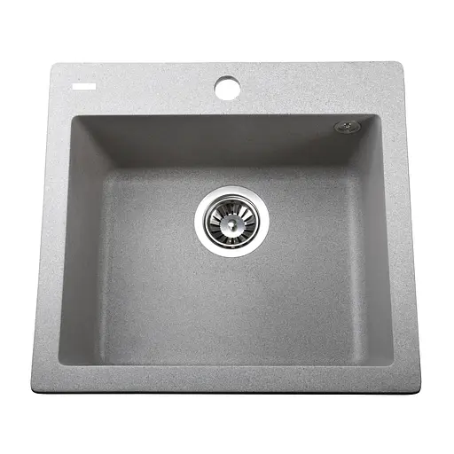 Гранітна мийка Globus Lux Aosta сiрий камiнь 490x455мм-А0005 000023382, Сірий - фото 1