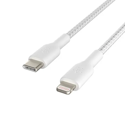 Кабель Belkin USB-С - Lightning, BRAIDED[1m, white] - фото 5