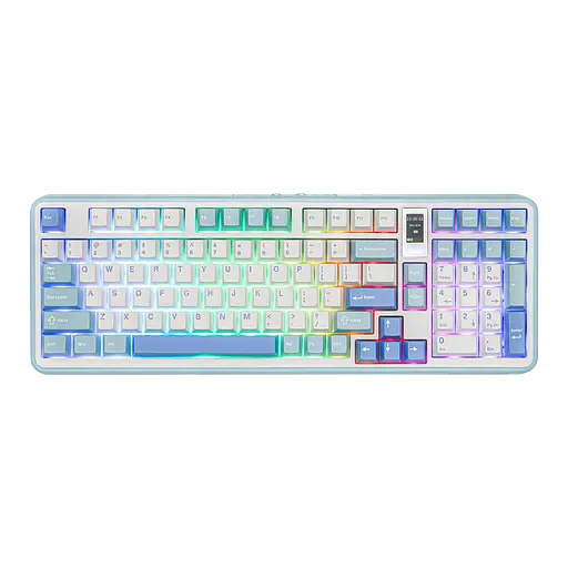 Клавиатура MechLands Vibe99 Cream Mint Switch RGB White/Blue