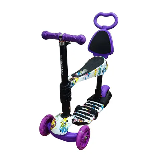 Детский самокат 4-х колесный 5 в 1 SC20482(Violet) колеса со светом