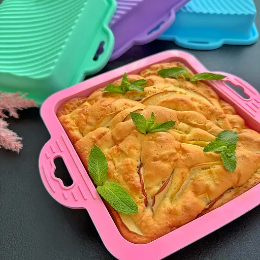 Форма квадратная силиконовая для выпечки кексов, тортов, пирогов и пирожных 18х18 см, A-plus Голубой 85741 - фото 4