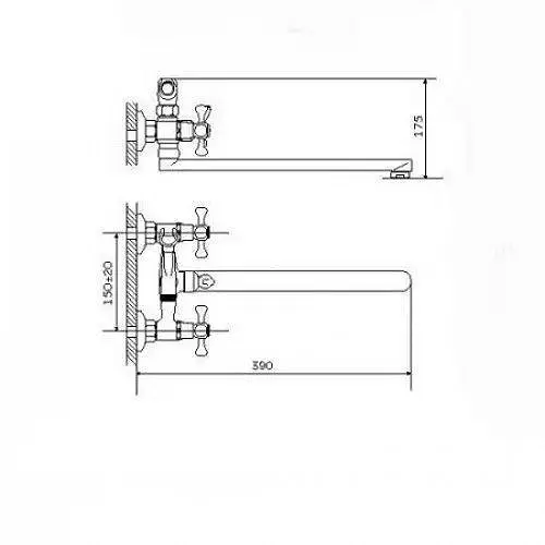 Змішувач для ванни Zegor DFR7-В722 двовентильний 30412 - фото 2