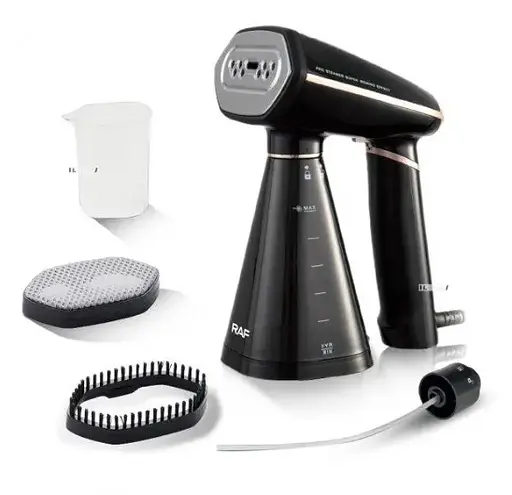 Хороший паровой ручной утюг щетка RAF R-1272 отпариватель для одежды дома и штор с насадками - фото 3