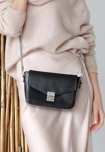 Жіноча шкіряна сумочка Yoko чорна - фото 8