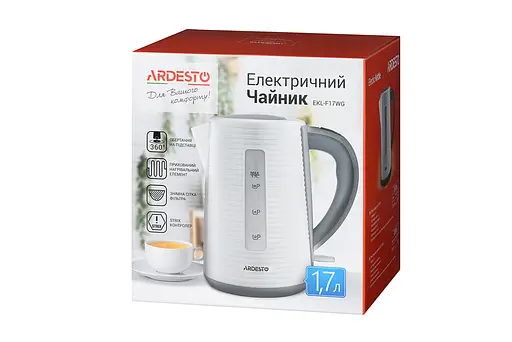 Електрочайник Ardesto EKL-F17WG 1.7 л 2150 Вт біло-сірий - фото 5