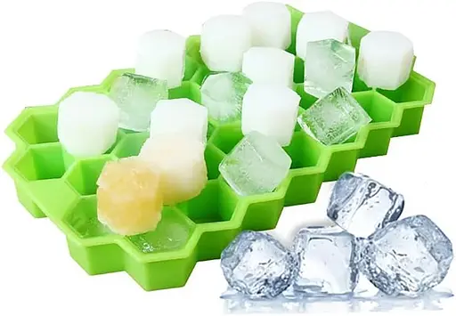 Многоразовая силиконовая форма для приготовления льда с крышкой в виде сот, Kitchen Master Белый 87454 - фото 6