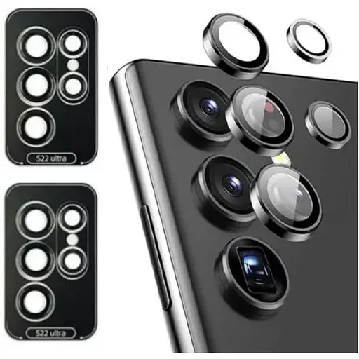 Захисне скло на камеру DK для Samsung Galaxy S22 Ultra 5G S908 Metal Eagle Eye 015709 black 2 шт.