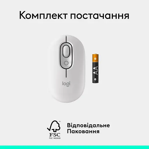 Миша Logitech POP Mouse with Emoji Off-White (910-007411) - фото 9