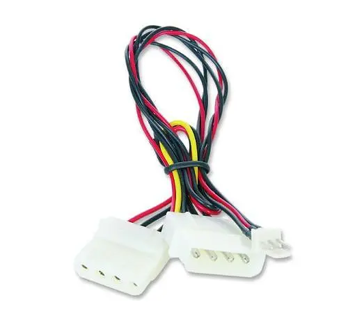 Переходник питания Molex (M) - Molex (F) + 3-pin Fan, 15 см, Cablexpert (CC-PSU-5) - фото 1