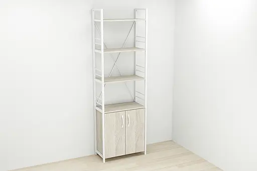 Этажерка 4/60 Ferrum-decor Серии Конект с тумбой 179x60x28 Белый ДСП Сонома (FRD-104494) - фото 2