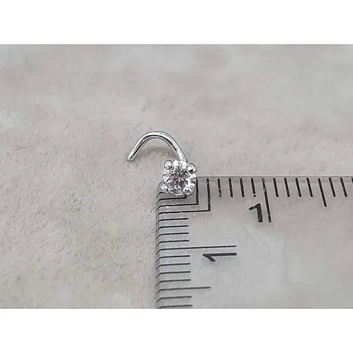 Золота сережка-пірсинг Favoritum в ніс с діамантом. 312130_Б_11 - фото 5