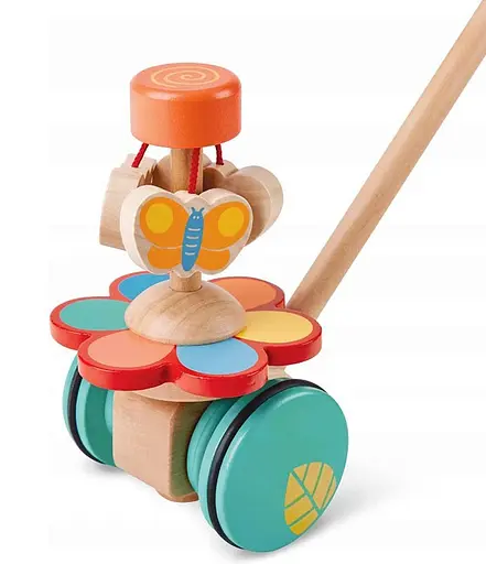 Деревянная каталка Hape E0341 Танцующие бабочки для девочек и мальчиков - фото 2