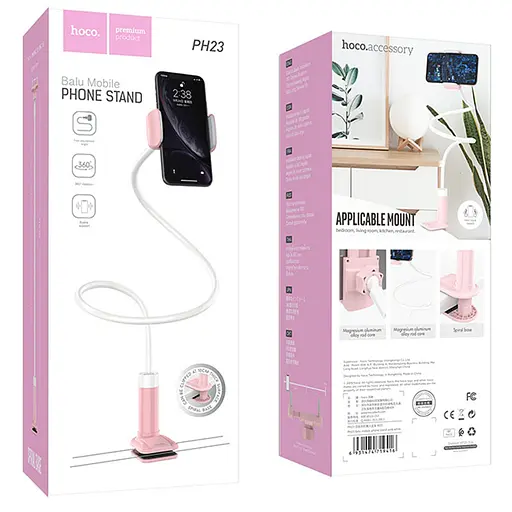 Тримач настільний Hoco PH23 Balu Pink white - фото 6