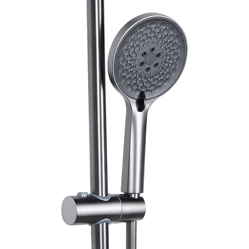 Душевая система универсальная Qtap Vlasta New на три потребителя (с изливом) QTVLA111GMB45651 Gunmetal Black PVD, Шлифованный черный хром - фото 5