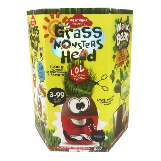Набір креативної творчості Grass Monsters Head (українською), Danko Toys