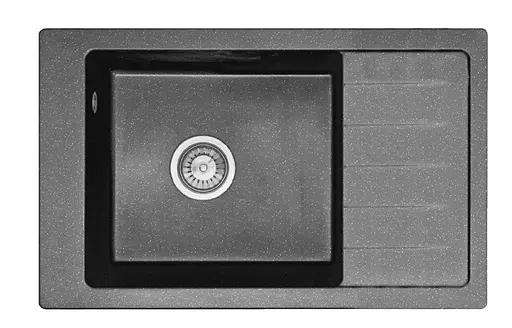 Кухонна мийка гранітна Rea Sten black плямисту ZLE-00107, Чорний - фото 5