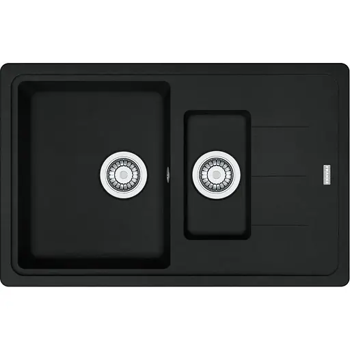 Кухонная мойка Franke Basis, фрагранит, прямоугольник, с крылом, 780х500х200мм, чаша - 1,5, врезная, BFG 651-78, черный матовый