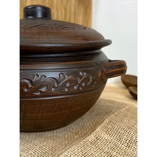 Шашлычница 3.5 л керамическая (глиняная) резная Декор - фото 2