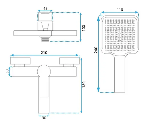 Смеситель для ванны Rea Argus gold настенный с изливом REA-B6409 Золотой - фото 4