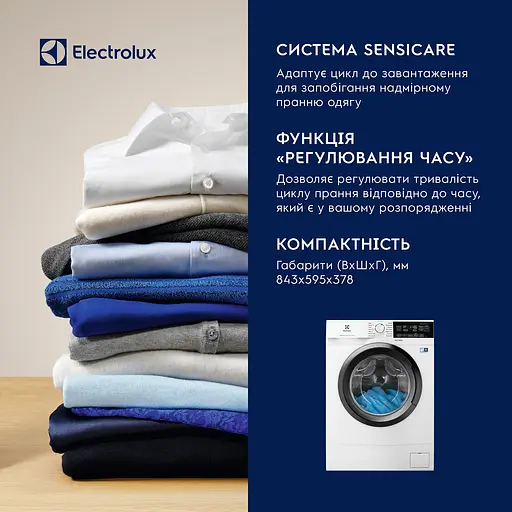 Стиральная машина Electrolux фронтальная 6 кг 1000 A+++ 41 см дисплей белый - фото 6