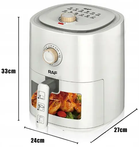 Аеро - фритюрниця без олії RAF R.5332W 1500 Вт 6 л з регулюванням температури Біла - фото 8