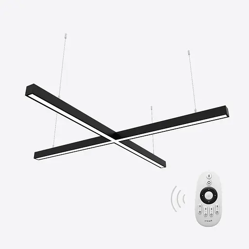 Керований світлодіодний світильник X-LED 80ВТ x-подібний (хрест) чорний (855x855x43) - фото 1