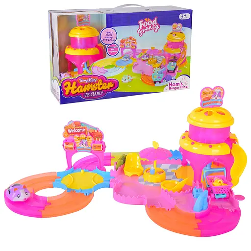 Гра "Набір маленьких хом'яків" Y002 бургерна, міні-трек, в коробці (6982430400121) - фото 1