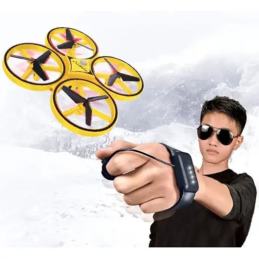 Квадрокоптер Drone Gravity Hand Yellow с гироскопом и датчиками приближения - фото 3