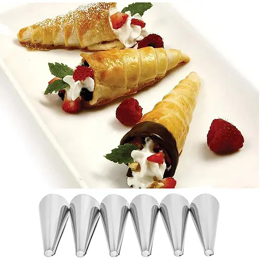 Кондитерские конусы металлические для выпечки трубочек Канноли Ø30х85 мм (6 трубочек), Kitchette Серый 86836 - фото 6