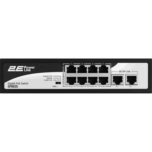 Коммутатор 2E Network active 2E PowerLink SP802G 8xGE PoE+, 2xGE Uplink, 120Вт (2E-SP802G-2) - фото 2
