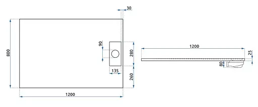 Душевой поддон Rea Bazalt 80x120 black REA-K3305 Черный матовый - фото 7