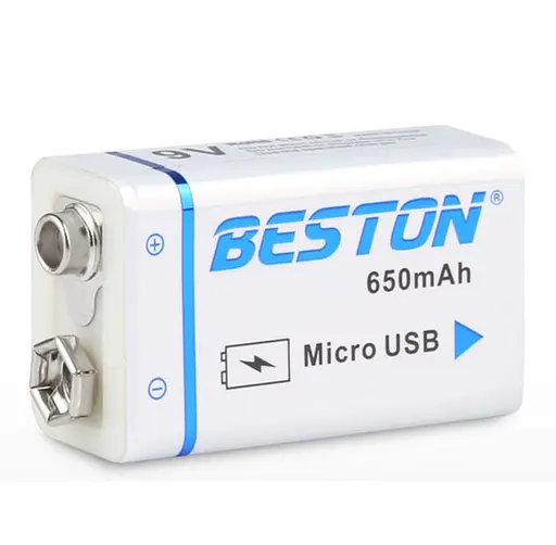 Аккумулятор крона Beston 650mAh 9V Li-ion microUSB