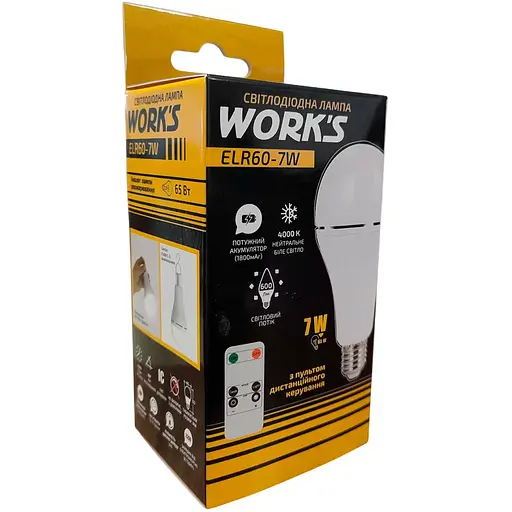 Светодиодная лампа с аккумулятором Works ELR60-7W A60, 3.7V 1800MAH (142572) - фото 5