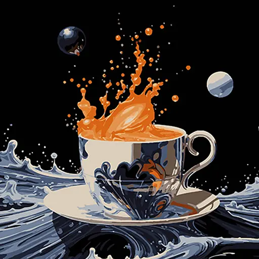 Набор для росписи по номерам Strateg Абстрактная чашка на воде на черном фоне 40х40 см (AV4040-66) - фото 1