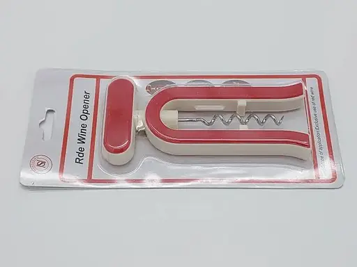 Штопор гвинтовий пластиковий у чохлі для пляшок 14.5 см, Kitchen Master Червоний 85719 - фото 10