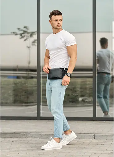 Чоловіча сумка на пояс (бананка) Sambag 22х12х4 см sum0011060 - фото 7