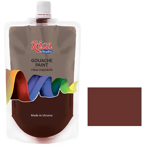 Краска гуашевая Коричневая темная (913) 200 мл Rosa Studio