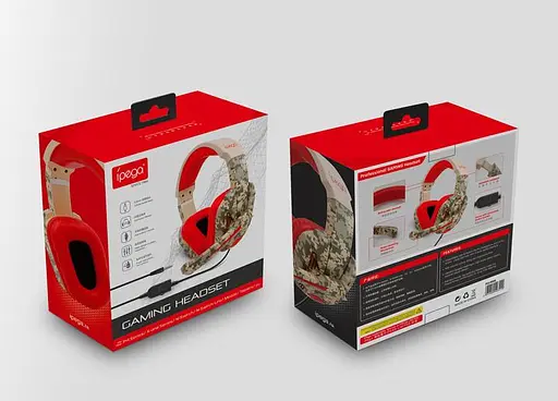 Дротові ігрові навушники iPega Gaming PG-R005, 3.5mm, Noice Reduction, 1.2m, Comouflage-Red - фото 7