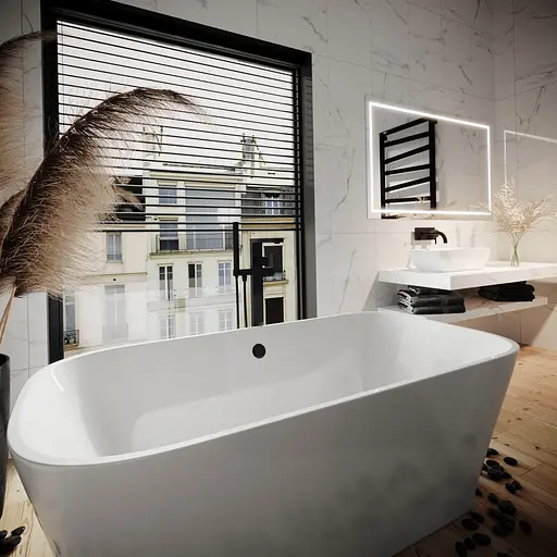 Ванна отдельностоящая глянцевая Amdcon Atlant 170x75 из литого камня ATLANT_170_HL Белый - фото 5