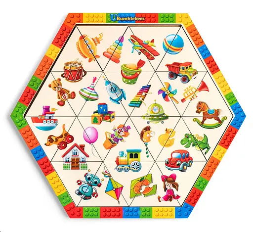 Гра дерев'яна розвиваюча Пазл-головоломка "Іграшки" Ubee ПСФ023