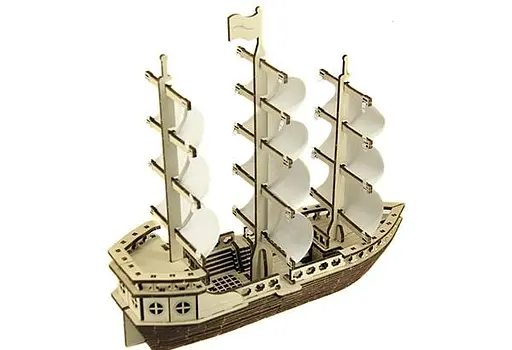 Дерев'яний конструктор Вітрильний Корабель 155 деталей - фото 9