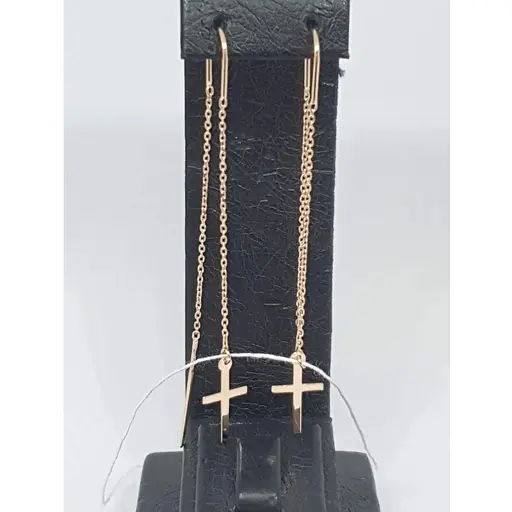 Золоті сережки-протяжки Tango Хрестики. 580111 - фото 2