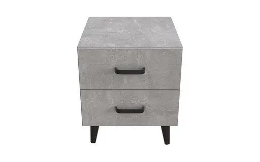 Тумба Віва 2 на конусних ніжках Ferrum-decor 41x35x40 Чорний метал ДСП Бетон 16 мм (FRD-106809) - фото 3