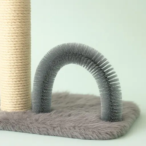 Дряпка-комплекс Trixie Baza для котів з іграшкою сизаль/плюш сіра 41х41х50 см [CD] - фото 3