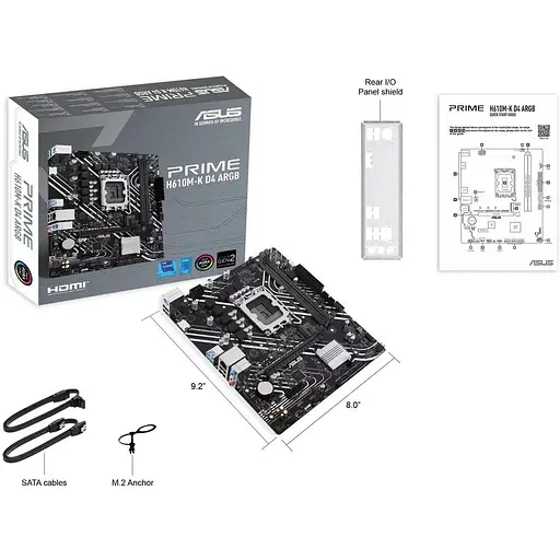 Материнская плата Asus Prime H610M-K D4 ARGB Socket 1700 - фото 6