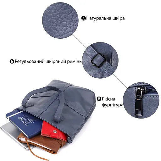 Женская сумка Vintage из натуральной кожи 22.5х25х12 см sum0027618 - фото 3