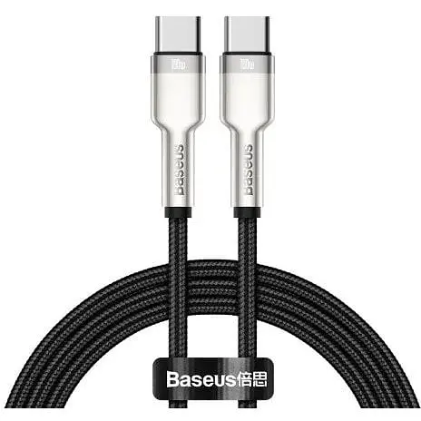 Кабель Baseus Cafule Series Metal Data Cable Type-C to Type-C 100W 1 м Чорний - фото 1