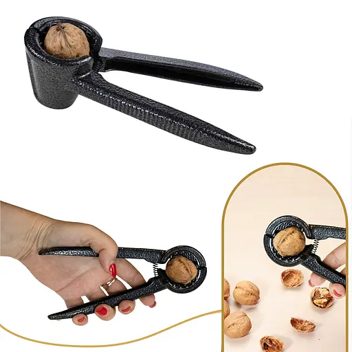 Конусный металлический прочный темный орехокол с ребристыми ручками 18.5 см, Kitchen Master 84105 - фото 2