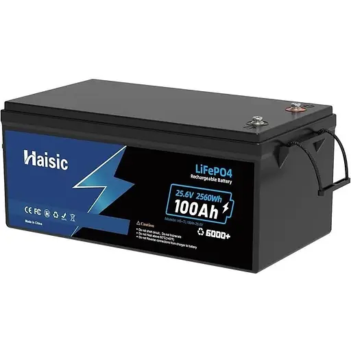 Акумулятор Haisic LiFePO4 24V 25.6V/100Ah/2560Wh (HS-TL100AH) [125487]