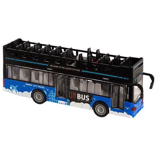 Игрушка DIY Toys Двухэтажный автобус инерционный со светом и звуком (CJ-4008559) - фото 2